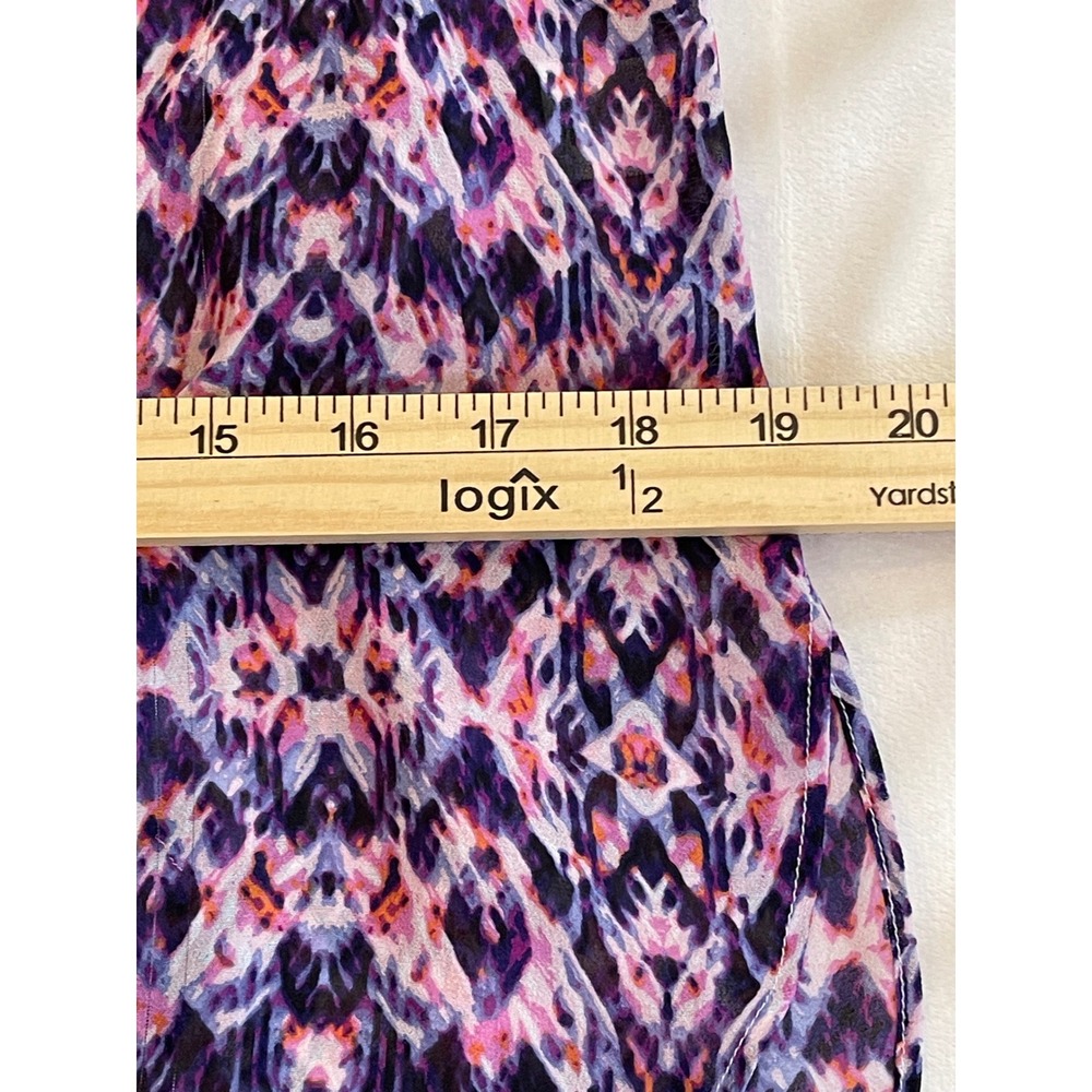 ana A New Approach Purple Pink Ikat Sleeveless V-Neck Blouse Small - Picture 4 of 8